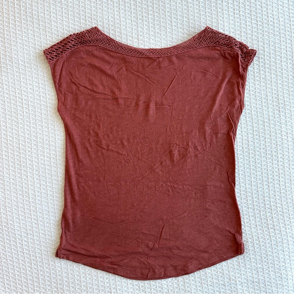 LOFT pink cap sleeve cotton top